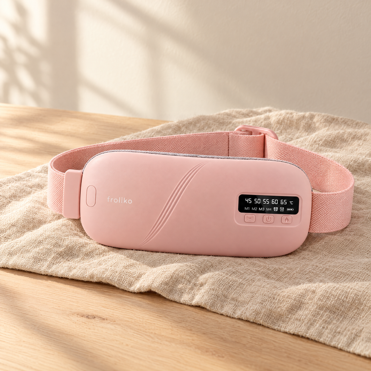 Froliko cordless period heat belt in pink
