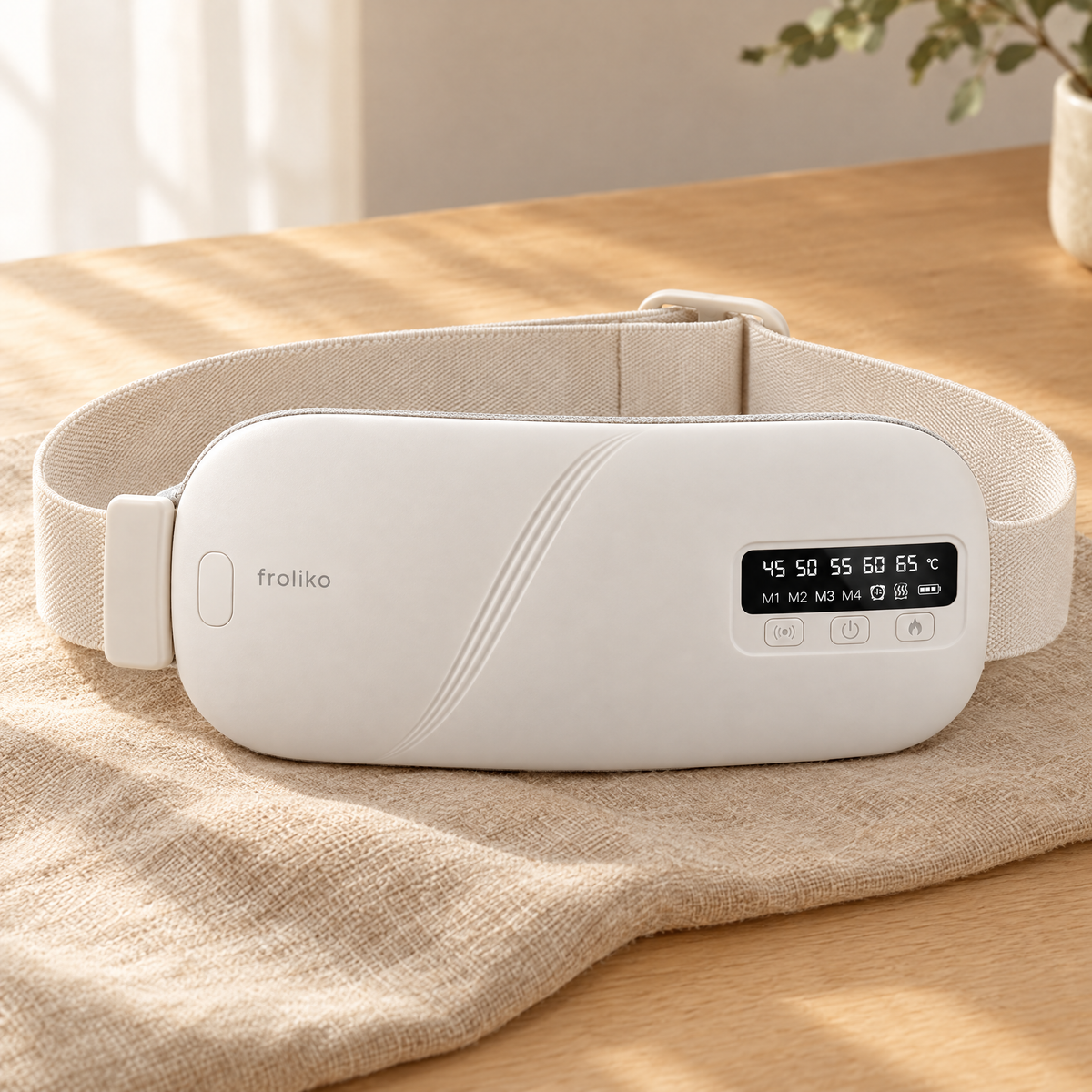 Froliko cordless period heat belt in white