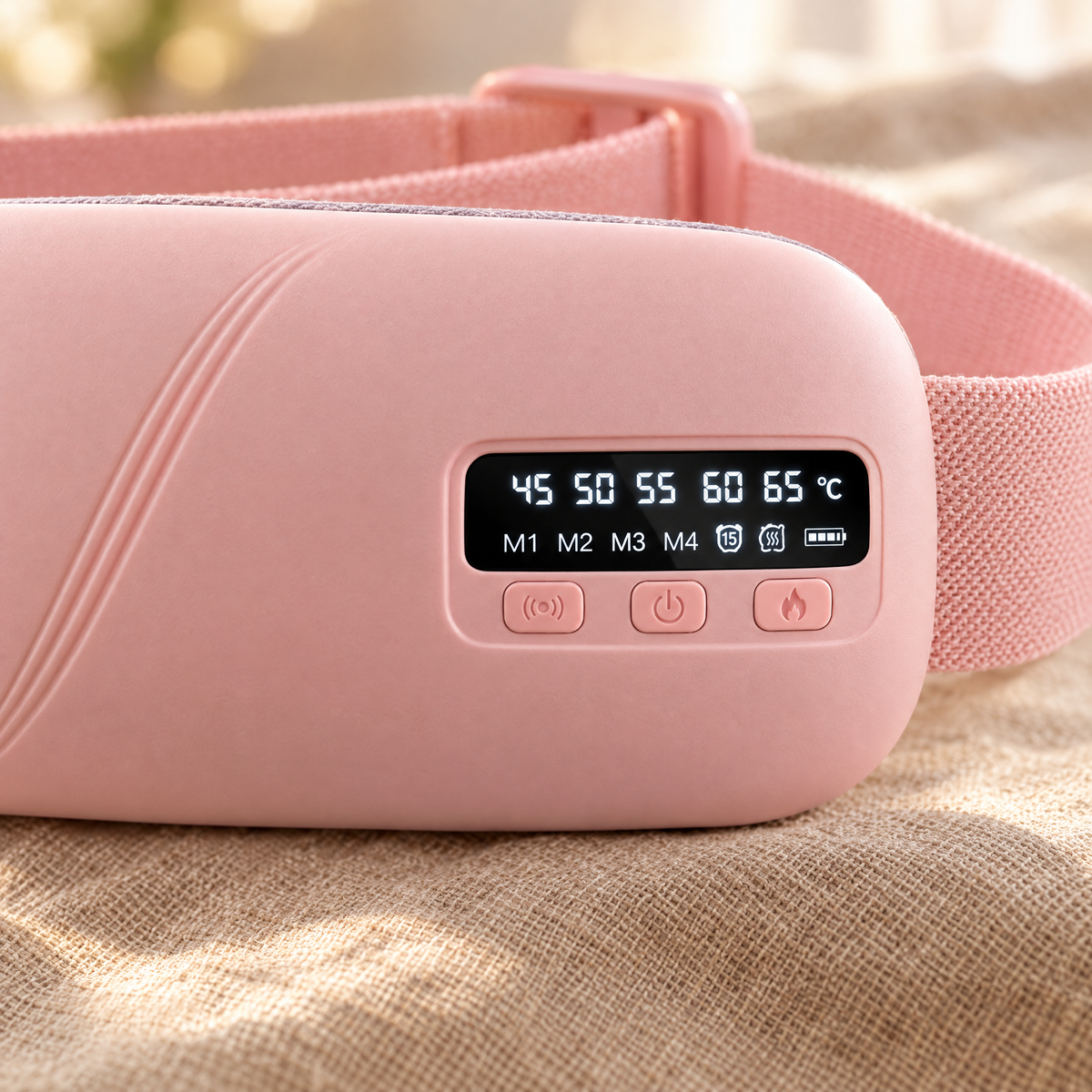 Display with 5 heat levels and 4 vibration modes