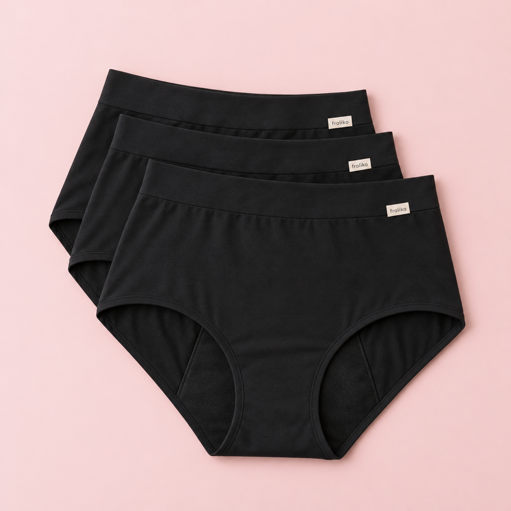 Froliko™ high-waist period pants, black