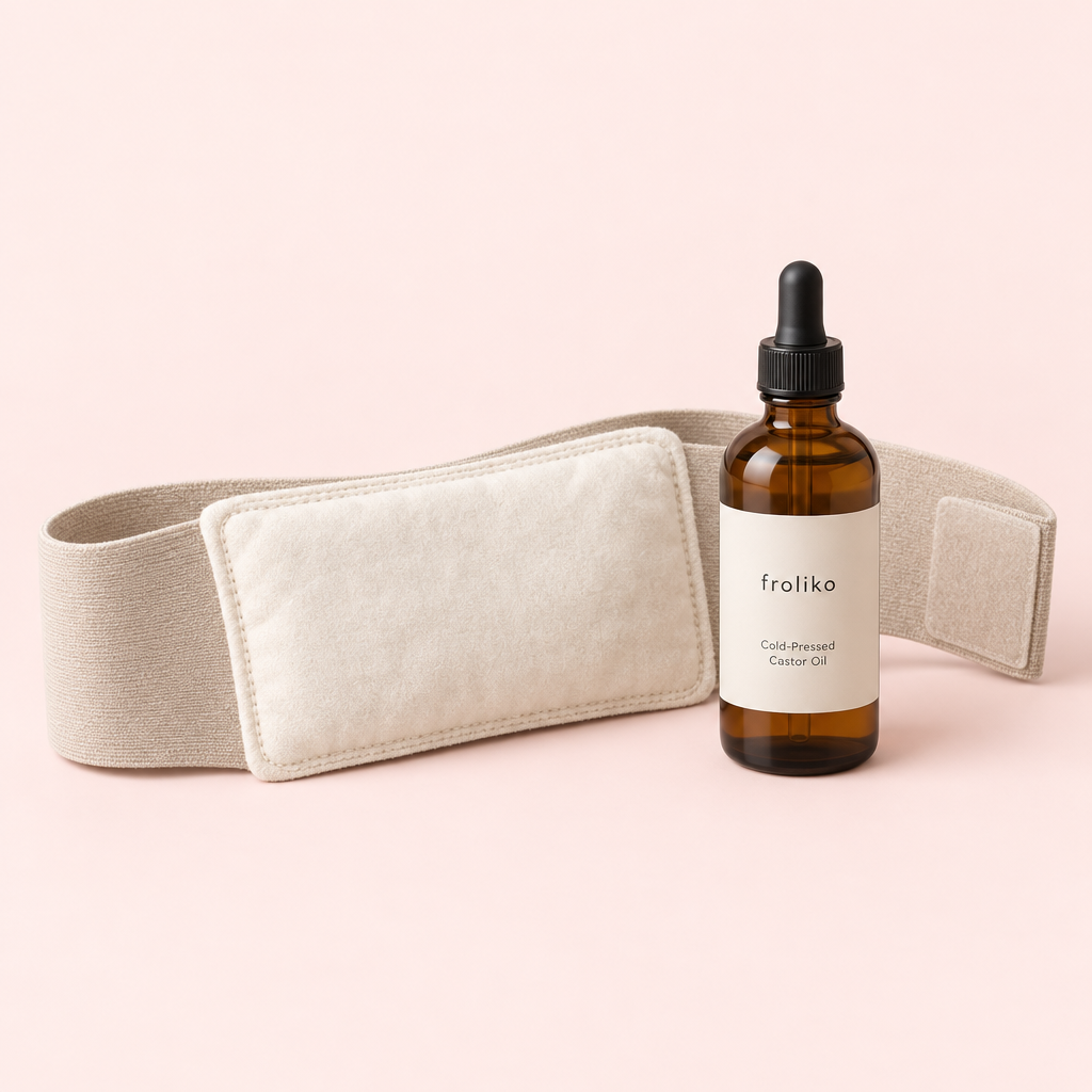 Froliko™ Seal-Back castor oil wrap and cold-pressed castor oil