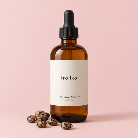 Froliko™ cold-pressed castor oil, 237 ml amber glass