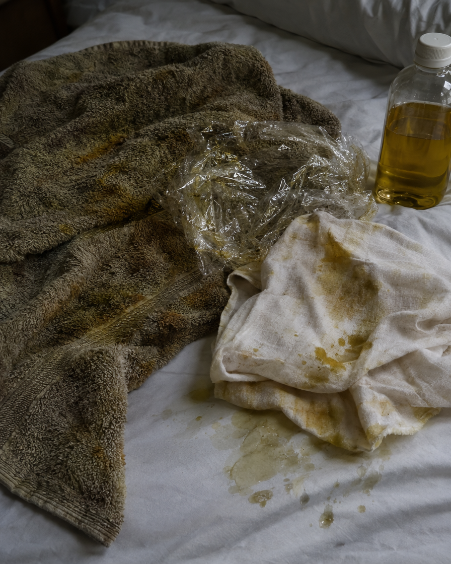 The old way: towels, cling film and oily sheets